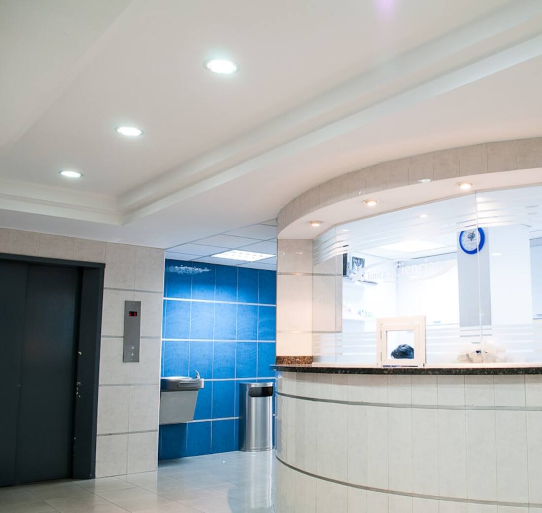 Clean clinic reception desk